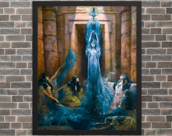 Framed Mythological Art Print - The Goddess Neith by Georges Jules Victor Clairin - Framed Goddess Neith Print - Framed Georges Clairin Art