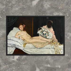 Framed Modern Art Print - Olympia by Edouard Manet - Framed Edouard Manet Print - Framed Olympia Print