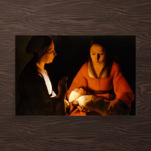 Impresión de bellas artes - El niño recién nacido de Georges de la Tour - Impresión de Georges de la Tour - Póster de Georges de la Tour - Impresión de niño recién nacido