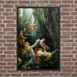 Framed Mythology Print - Playing Nymphs by Georg Janny - Framed Georg Janny Print - Framed Playing Nymphs Print