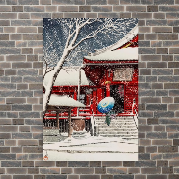 川瀬巴水版画「清水堂の雪」 - 川瀬巴水版画「清水堂の雪」 - Etsy 日本