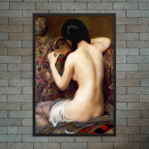 Framed Figurative Art Print - A Reflection by Albert Henry Collings - Framed Albert Henry Collings Print - Framed Refection Print
