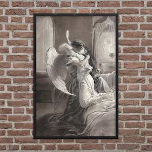 Rencontre romantique de Mihaly Zichy - Impression Mihaly Zichy encadrée - Impression encadrée Rencontre romantique - Impression sur toile Mihaly Zichy encadrée