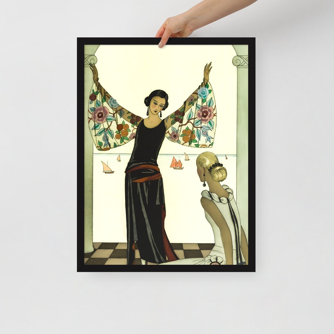 Framed Art Deco Print Look at My Wings by Barbier Etsy