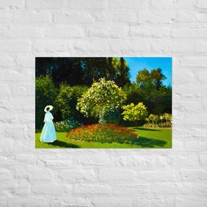 Impressionist Art Poster - Woman in a Garden by Claude Monet