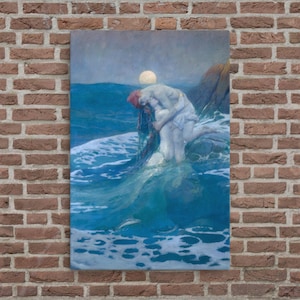 The Mermaid by Howard Pyle - Mythological Canvas Print - Howard Pyle Canvas Print - Mermaid Canvas Print