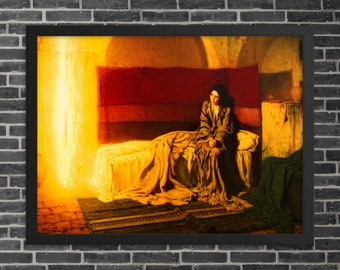 La Anunciación de Henry Ossawa Tanner - Impresión de la Anunciación enmarcada - Impresión enmarcada de Henry Ossawa Tanner