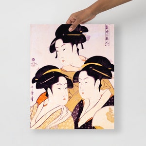 Ukiyo-e Art Print - Three Beauties of the Present Day by Kitagawa Utamaro