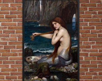 Una sirena di John William Waterhouse - Stampa incorniciata di John William Waterhouse - Stampa sirena incorniciata - Stampa mitologica incorniciata