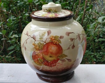 Rare Nelson McCoy Fruit Cookie Jar – Signed Stoneware Pottery