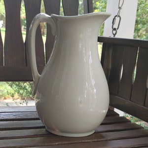 WASHBASIN PITCHER Antique Astbury & Maddock / Stone China Washbasin Pitcher / Late 1800s-Early 1900s