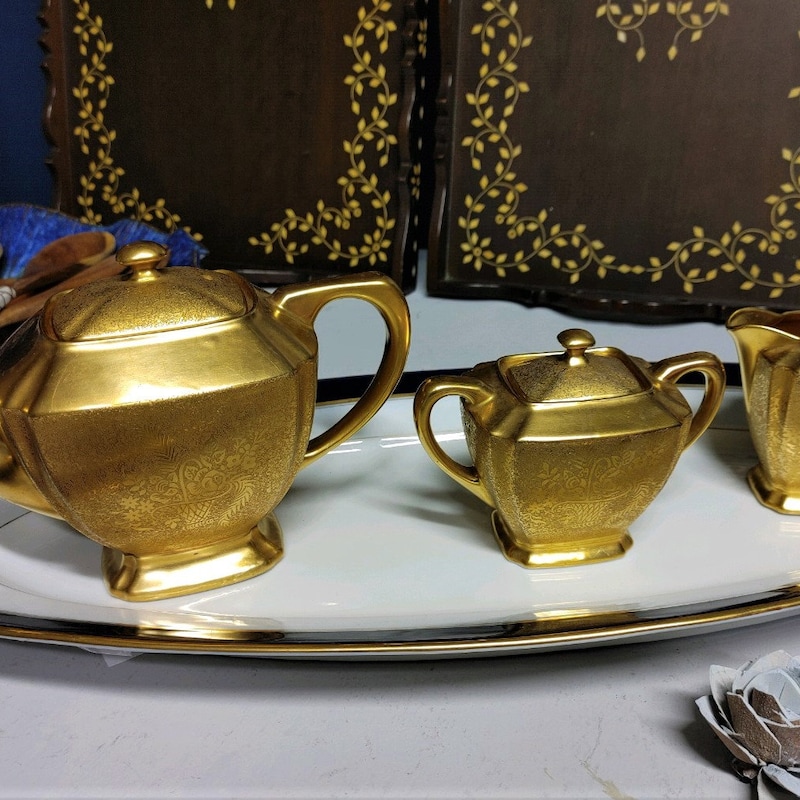 Gold Plated Tea Set - Etsy