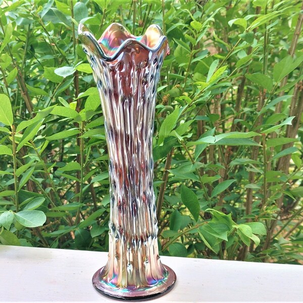 Fenton Swung Vase Carnival Glass Etsy