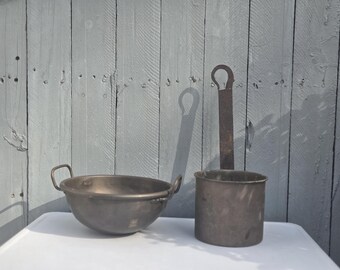 COPPER ANTIQUE POTS:  Candy Making Pot / Transfer Liquid Pot / Circa 1920's