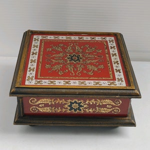 Peruvian Gilded Glass Trinket Box – South American Folk Art