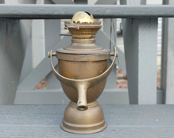 Antique GIMBEL Solid Brass Oil Lamp: Ship, Train, Carriage