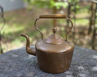 Antique English Copper Kettle - Late 1800s Teapot