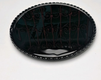 Vintage Black Glass Dental Tray, Ritter & Co., 1930s Memorabilia