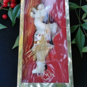 HOLIDAY COLLECTION SANTA - Christmas Lenox Holiday Collection / Santa and Teddy / 24K Gold Accents in Original Box / 1990s / Tree Ornament