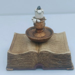 Bedside Read Golden Candlestick & Book Music Box