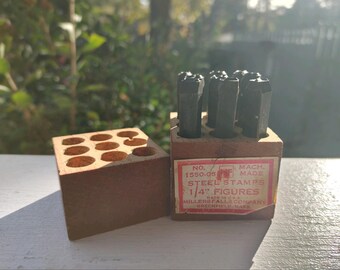 STEEL DIE STAMPS: Millers Falls Company 1/4" No. 1550-05/Greenfield Mass.