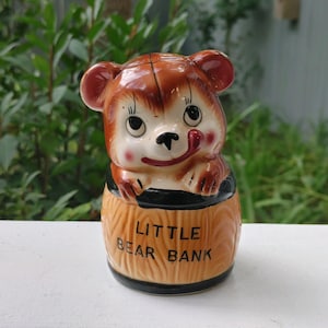 Vintage Little Bear Coin Piggy Bank/Sweet Smiling Bear