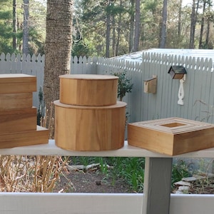 Unfinished Wooden Trinket Boxes with Lids for Wood Crafters