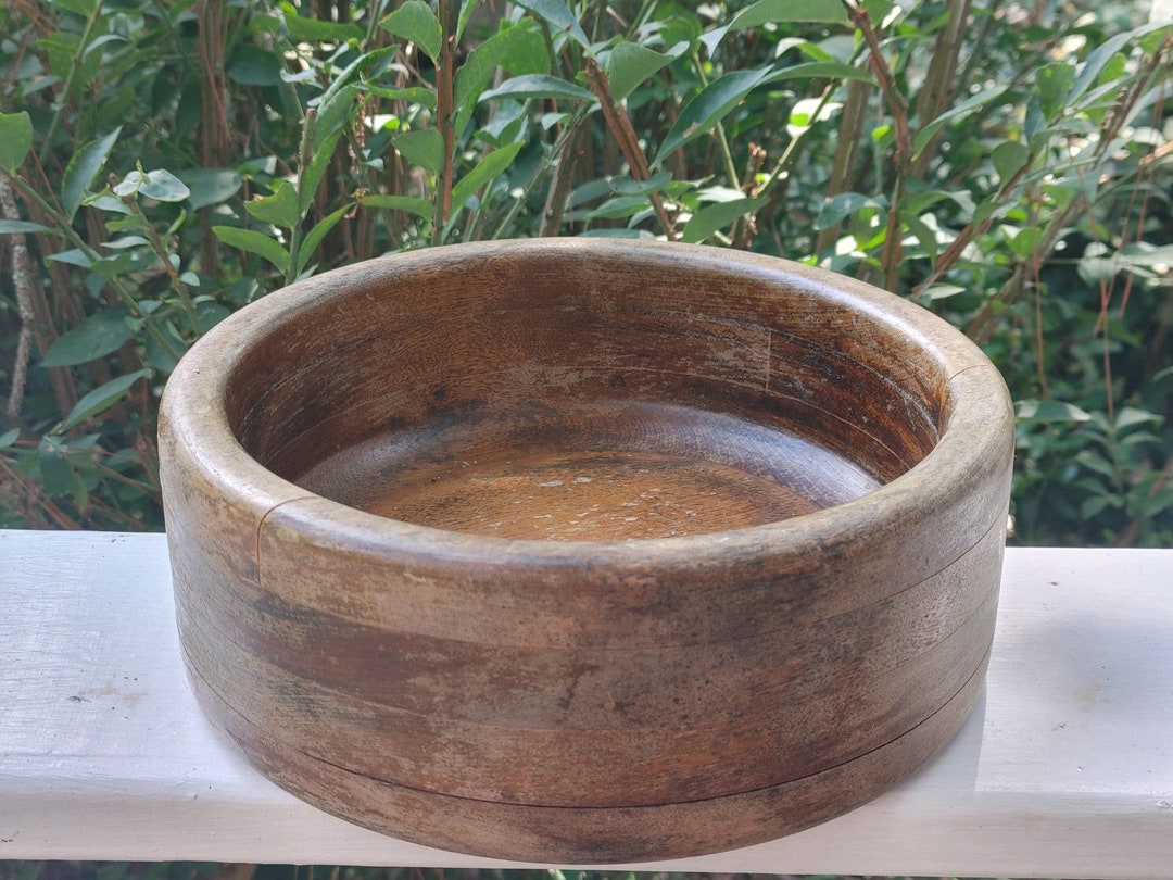 Wooden Centerpiece Bowl in Original Condition / Heavy / Unrestored Etsy