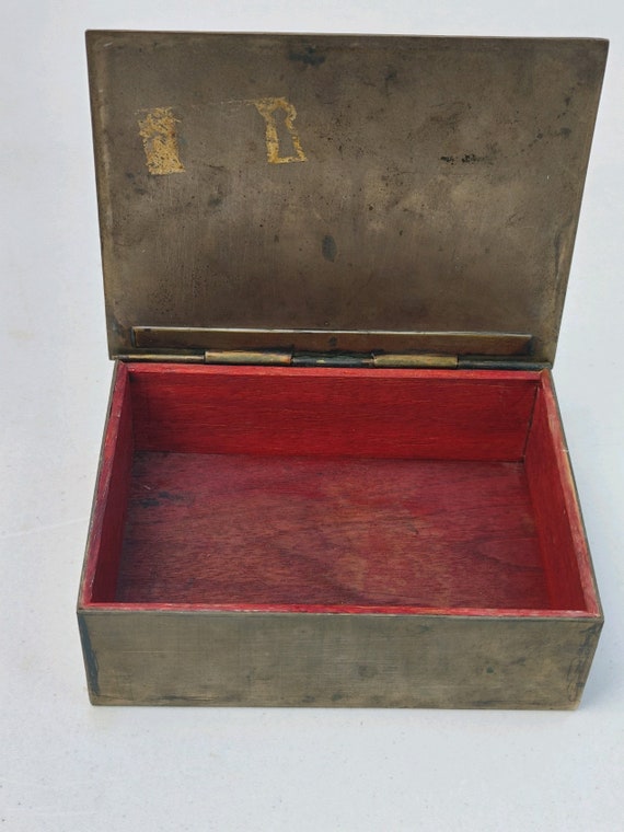 Chinese Vintage Brass and Enamel Trinket Box - image 3