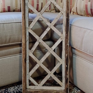 WINDOW WALL DECOR/ Single Window Rectangle Wood / French Country White / 25, 29 or 33 inches high