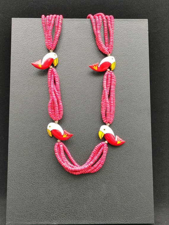 Four Flamingo Charm Necklace Four Flamingo Charm Necklace