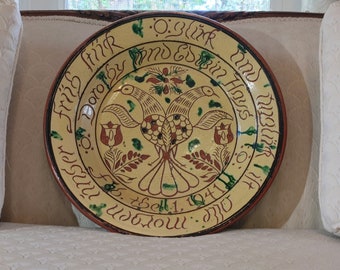 1991 Turtle Creek Potters Plate: Christopher Woods Lead Glaze, 14.25" Decorative Piece