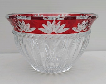 FRANCE - MIKASA CELEBRATIONS Corinth Ruby Red Crystal Bowl / France / 1970's