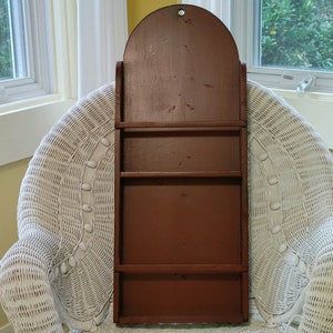 INDIANA CR DESIGNS:  Wall Shelf Red Distressed Vintage Wall Shelf Magazine Rack / Handmade