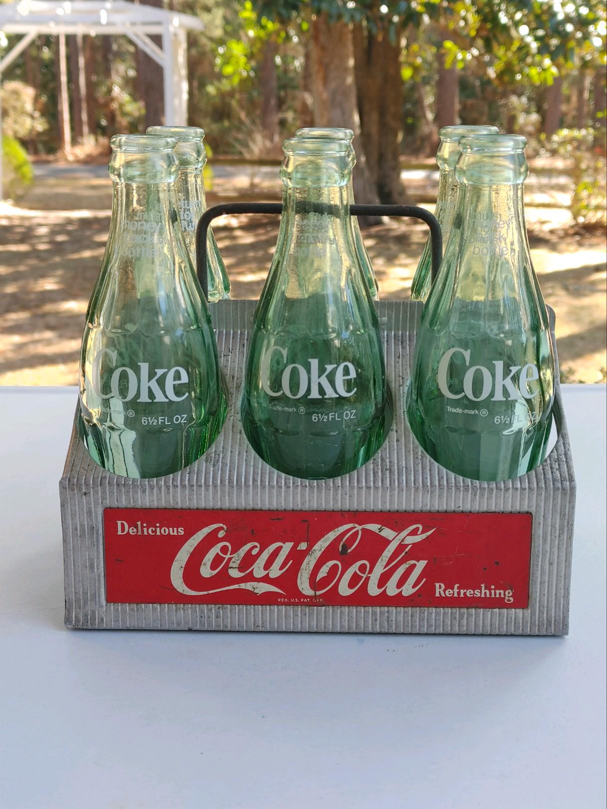 Vintage 1950's Coca-cola Caddy With 6 Coke Bottles - Etsy