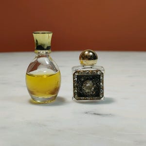 Vintage Perfume Bottles/Perfume Bottle Mystery Scent/Jeweled Shabby Chic Miniature Bottle