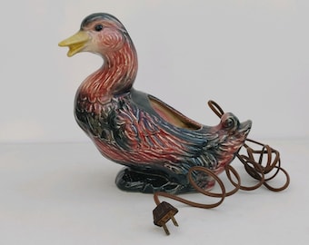 Duck Lamp Planter, Vintage MCM