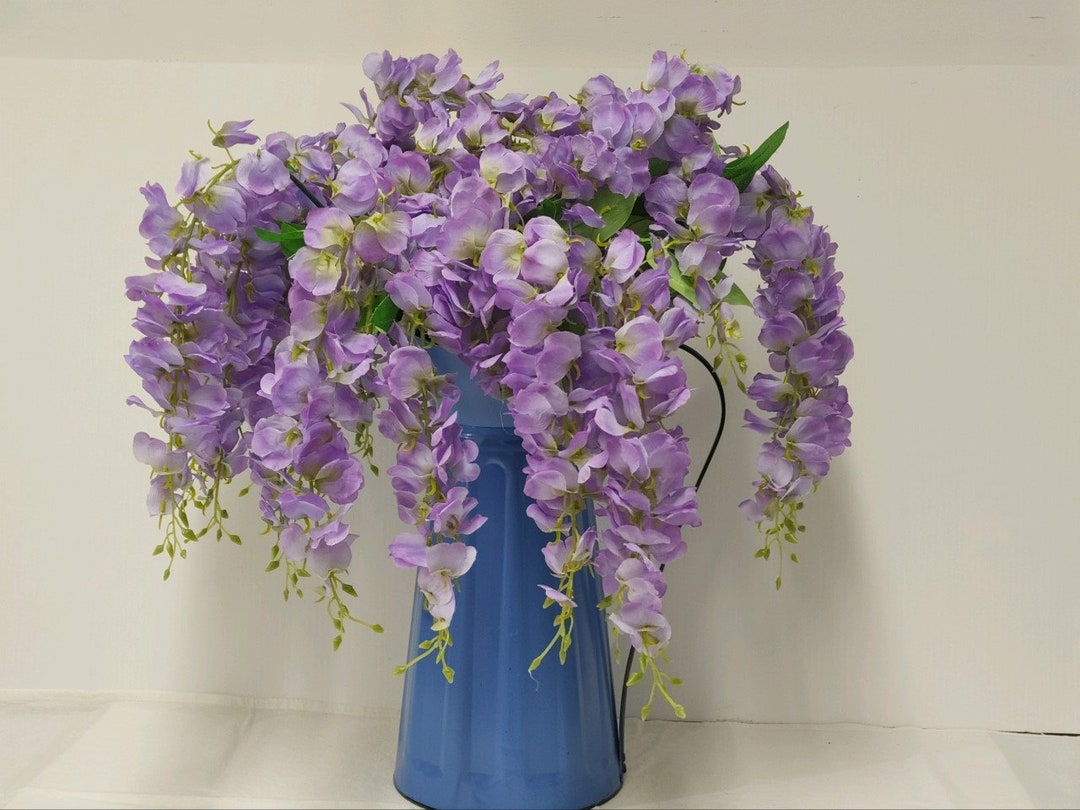 Longstem Silk Wisteria Picks, Flowing Floral Stems / 2 in a Bundle, Farmhouse Floral Etsy