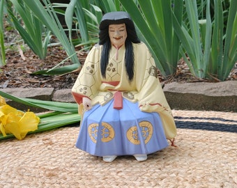 Hakata Noh Theatre Doll – "Kantan" Signed Clay Figurine, Hamilton Collection