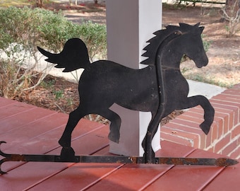 Antique Running Horse Weathervane: Early 1900s Sheet Metal Americana