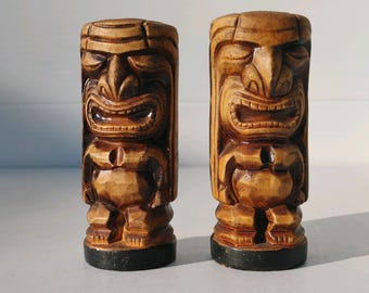 Tiki Ceramic Salt & Pepper Shakers