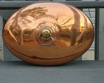 Antique Copper Foot Warmer: 1800's Victorian Bed Heater, Germany