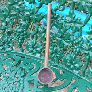 ANTIQUE COPPER LADEL:  Rare, Unique Heavy Primitive Ladel / Early 1900&#39;s