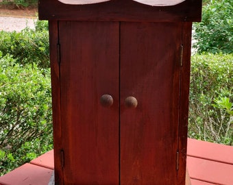 Handmade Vintage Doll Armoire: Solid Pine Americana Wardrobe