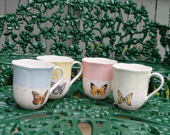 LENOX BUTTERFLY MEADOW - Coffee Mugs & Salad Plates Set, Never Used