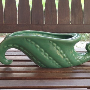MAJOLICA: Planter, Fanciful Green