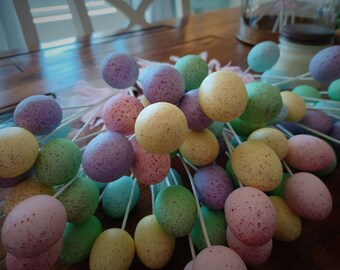 EASTER EGG DECOR - Wreath, Picks, Bunnies, Floral Pitcher