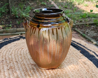 Handmade Sylvia Coppola Pottery Vase – Large Two-Handled Stoneware