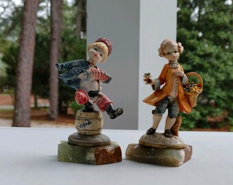 Vintage Simonelli Italy Figurines – Russian Boy and Colonial Boy Duo