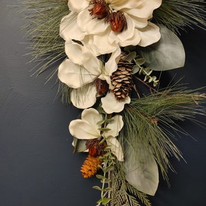 Magnolia Farmhouse Pine and Eucalyptus Teardrop Door Decor
